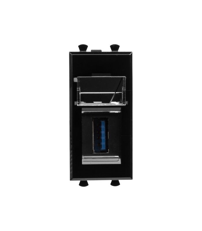 USB 3.0 розетка (модуль Hiperline), "Чорний квадрат", 1 модуль