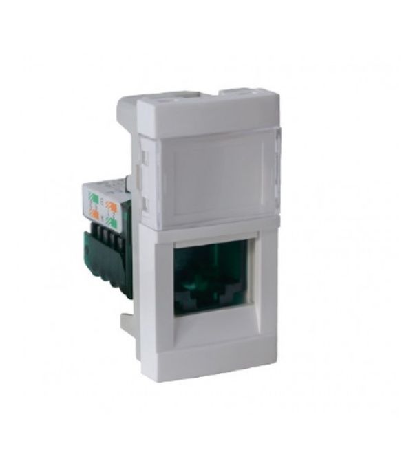 Розетка комп'ютерна 1x RJ45 Cat.5e 1 MOD білий
