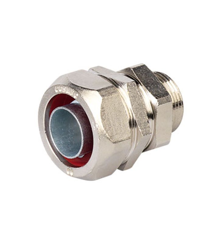 Муфта металорукав-коробка DN12, зовн. трубна різьба 3/8", нікельов. латунь