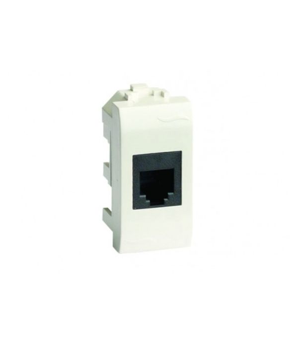 Телефонна розетка RJ-11 (роз'єм AMP), слон. кістка RAL9001, 1мод.
