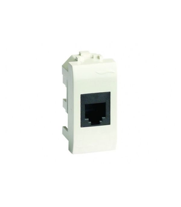 Комп'ютерна розетка RJ-45, кат.5E (екранована, роз'єм AMP), слон. кістка RAL9001, 1мод.