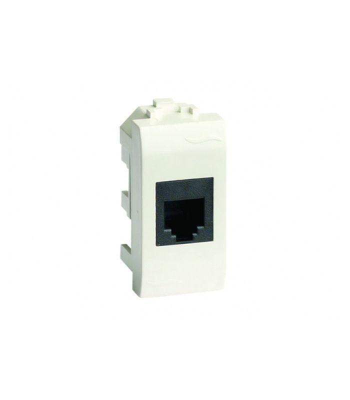 Комп'ютерна розетка RJ-45, кат.5E (екранована, роз'єм AMP), слон. кістка RAL9001, 1мод.