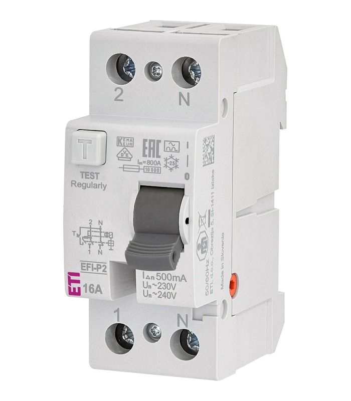 Реле диференційне (ПЗВ) 2р EFI-P2 16/0,5 тип A (10kA)