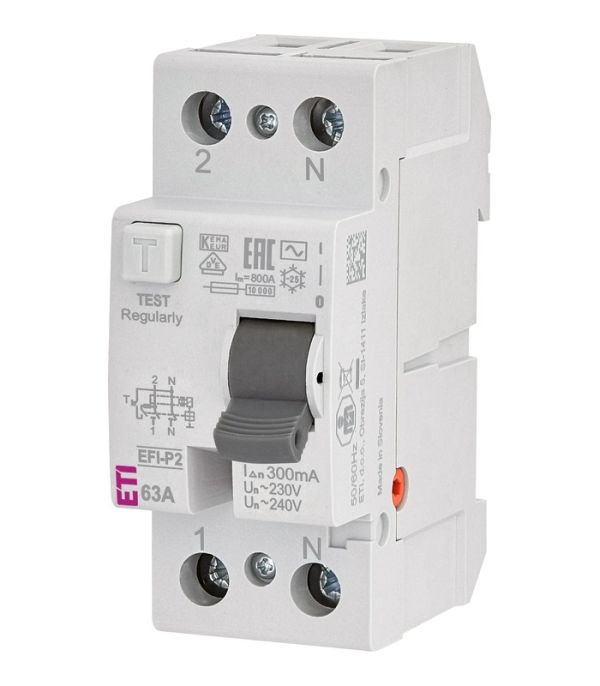Реле диференційне (ПЗВ) 2р EFI-P2 63/0,3 тип AC (10kA)