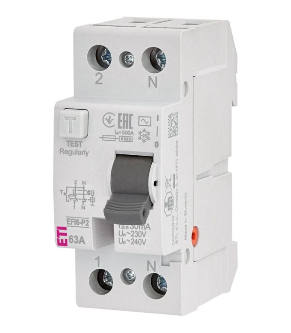 Реле диференційне (ПЗВ) 2р EFI6-P2 63/0,03 тип AC (6kA)