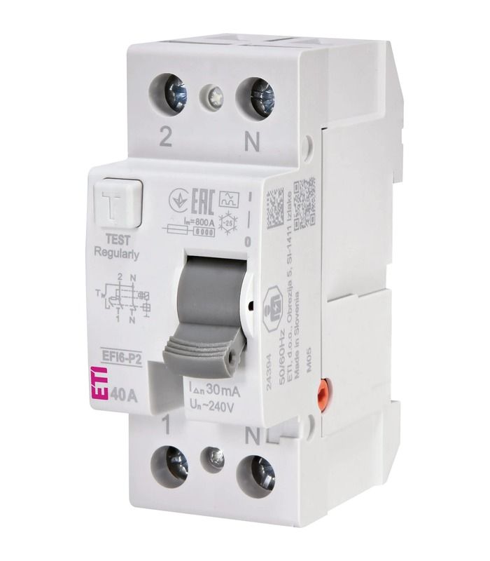Реле диференційне (ПЗВ) 2р EFI6-P2 40/0,03 тип A (6kA)