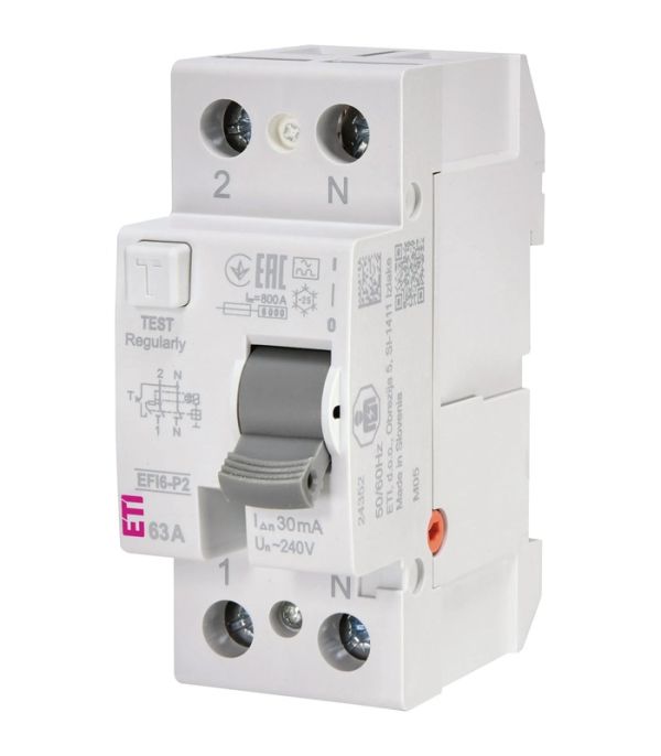 Реле диференційне (ПЗВ) 2р EFI6-P2 63/0,03 тип A (6kA)