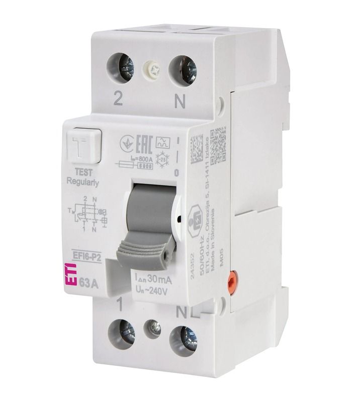 Реле диференційне (ПЗВ) 2р EFI6-P2 63/0,03 тип A (6kA)