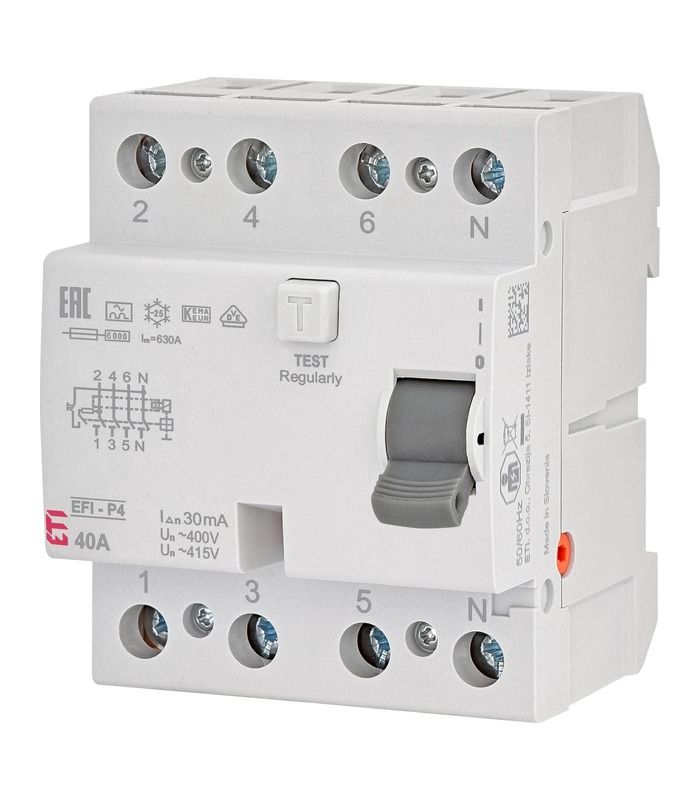 Реле диференційне (ПЗВ) 4р EFI6-P4 40/0,03 тип A (6kA)