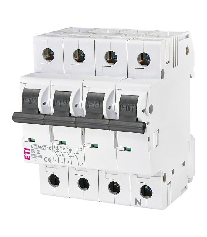 Авт. вимикач ETIMAT 10 3p+N B 2А (10kA)