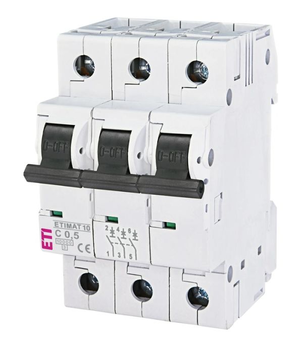 Авт. вимикач ETIMAT 10  3p C 0,5А (10 kA)