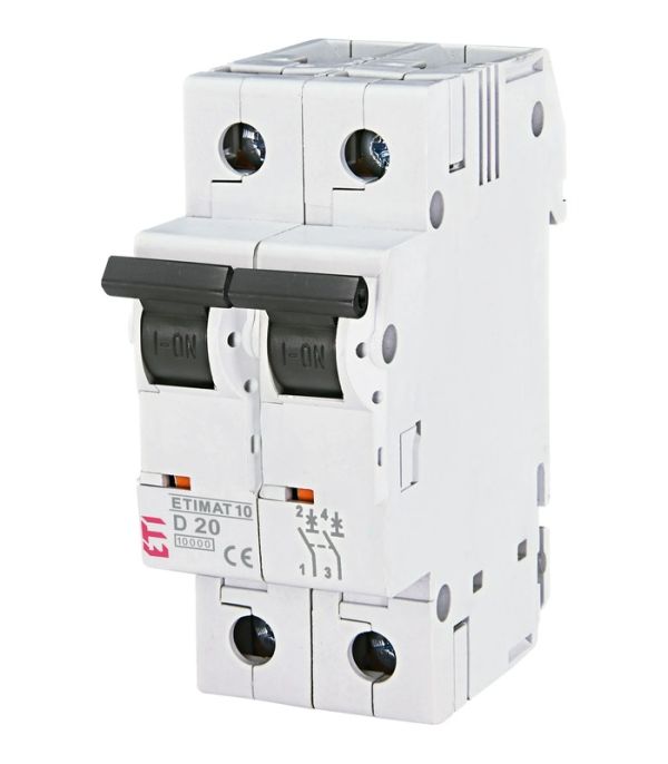 Авт. вимикач ETIMAT 10  2p D 20А (10 kA)