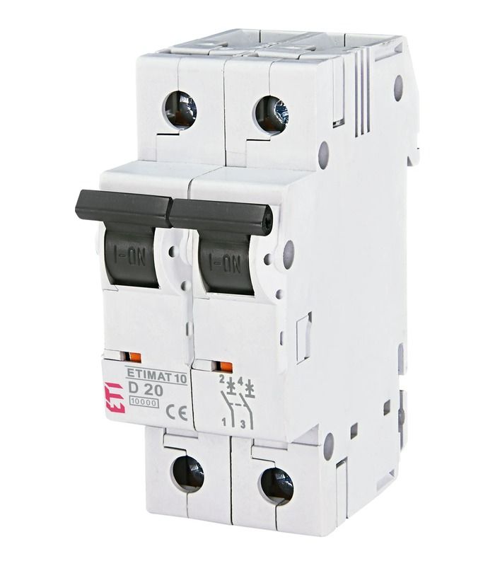 Авт. вимикач ETIMAT 10  2p D 20А (10 kA)