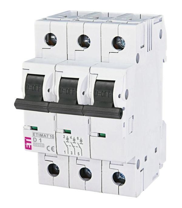 Авт. вимикач ETIMAT 10  3p D 1А (10 kA)