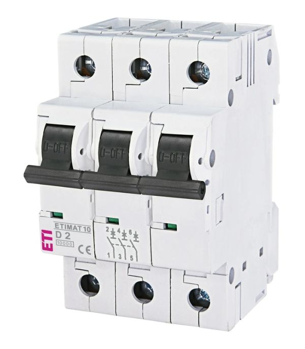 Авт. вимикач ETIMAT 10  3p D 2А (10 kA)