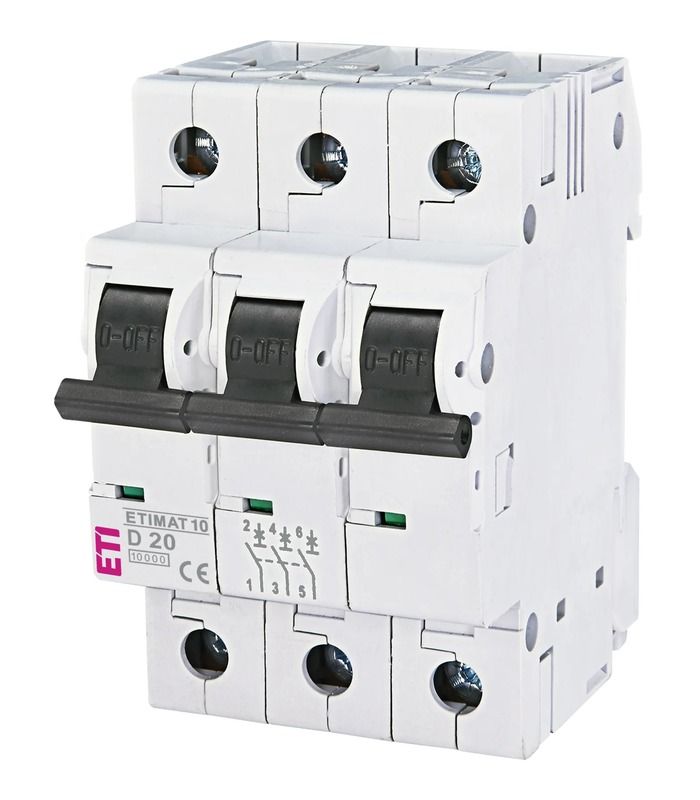 Авт. вимикач ETIMAT 10  3p D 20А (10 kA)