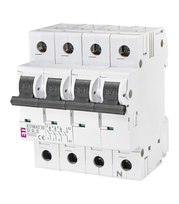 Авт. вимикач ETIMAT 10 3p+N D 0,5А (10kA)
