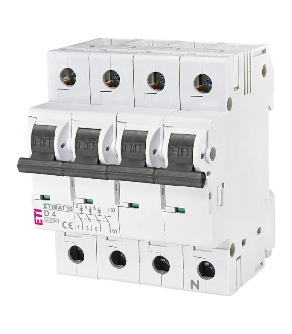 Авт. вимикач ETIMAT 10 3p+N D 4А (10kA)