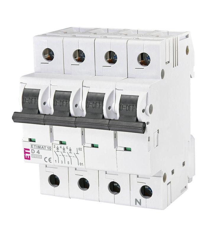 Авт. вимикач ETIMAT 10 3p+N D 4А (10kA)