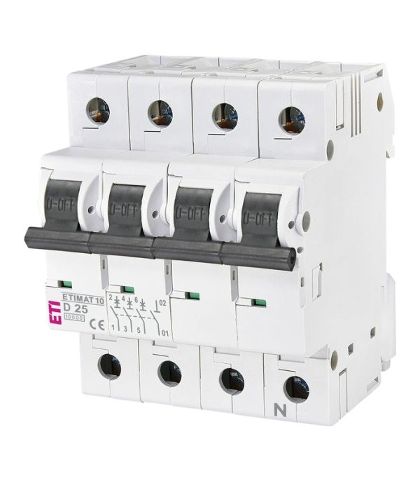 Авт. вимикач ETIMAT 10  3p+N D 25А (10 kA)