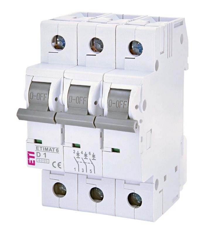 Авт. вимикач ETIMAT 6 3p D 1 A (6kA)
