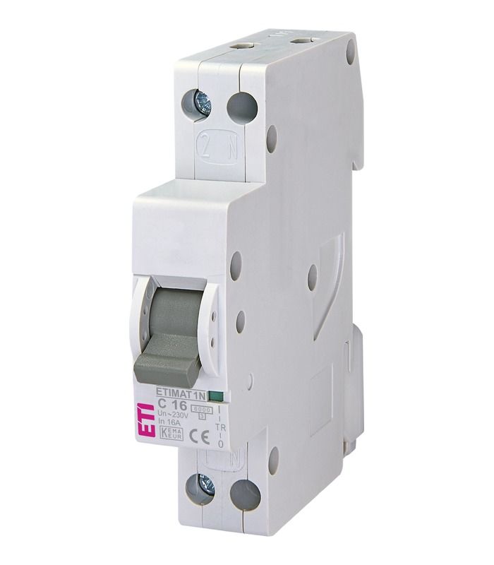 Авт. вимикач ETIMAT 6 1p+N (1мод.) С 16А