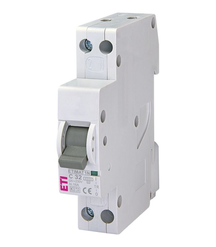 Авт. вимикач ETIMAT 6 1p+N (1мод.) С 32А