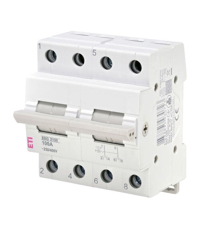 Перемикач навантаження SSQ 2100 "1-0-2", 2p 100A