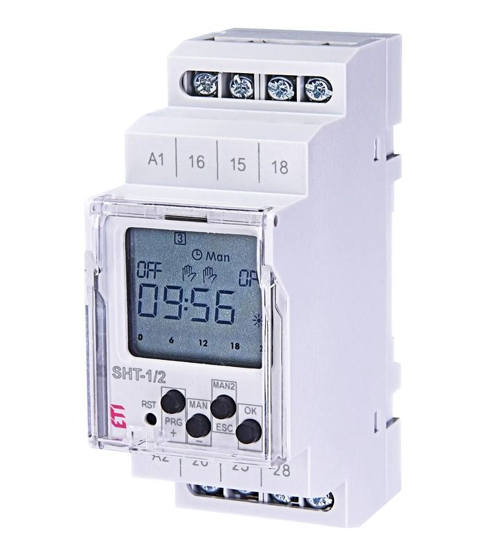 Програмоване цифрове реле SHT-1/2 UNI  12-240 AC/DC (2x16A_AC1)