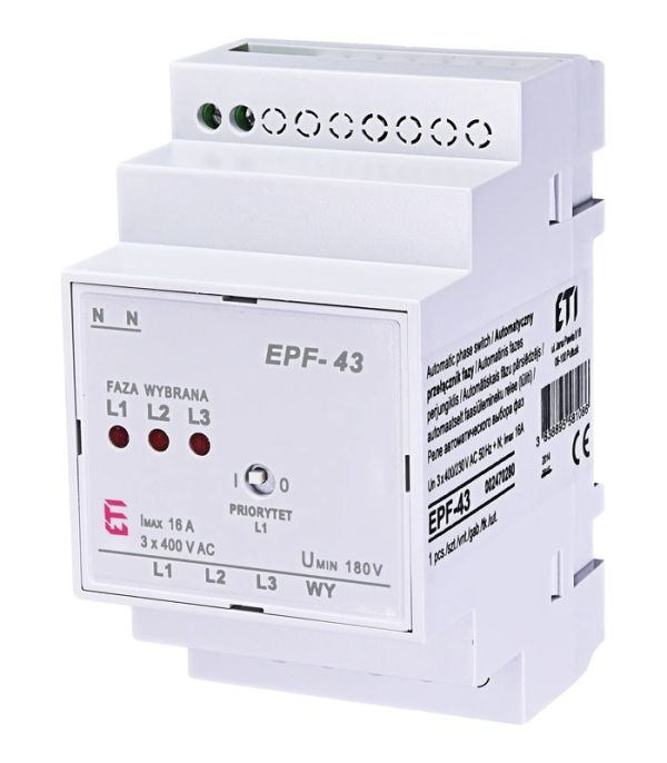 Реле автоматичного вибору фаз EPF-43 230/400V (180V AC)