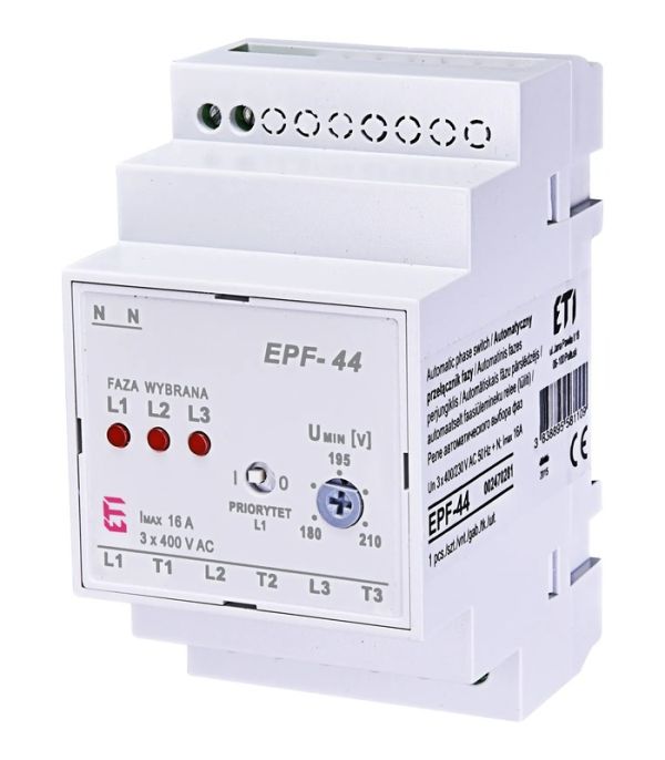Реле автоматичного вибору фаз EPF-44 230/400V (180-210V AC)