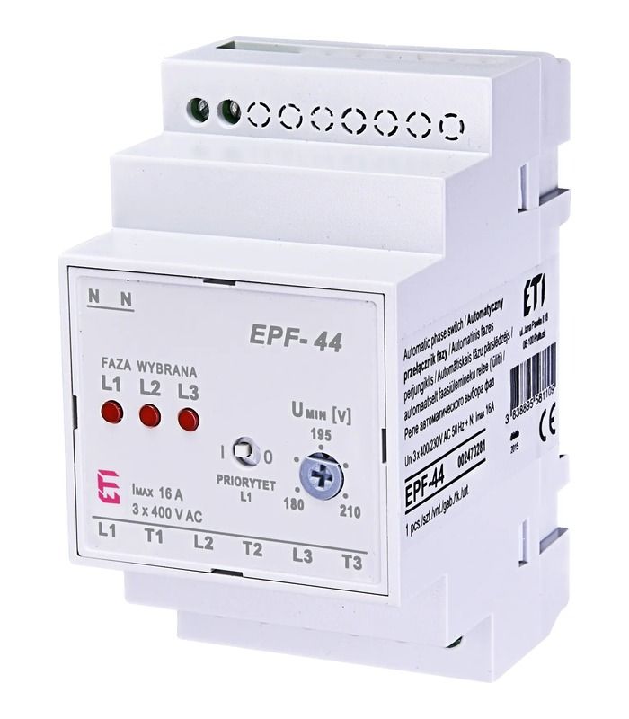 Реле автоматичного вибору фаз EPF-44 230/400V (180-210V AC)