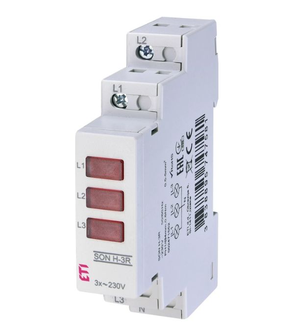 Трифазний індикатор наявності напруги SON H-3R (3x червоний LED)