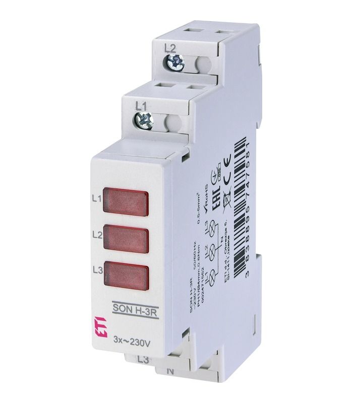 Трифазний індикатор наявності напруги SON H-3R (3x червоний LED)