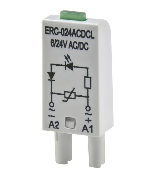 Додатковий модуль захисту/індикації ERC-024ACDCL (Uc= 6...24V AC/DC)
