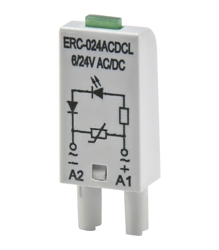 Додатковий модуль захисту/індикації ERC-024ACDCL (Uc= 6...24V AC/DC)