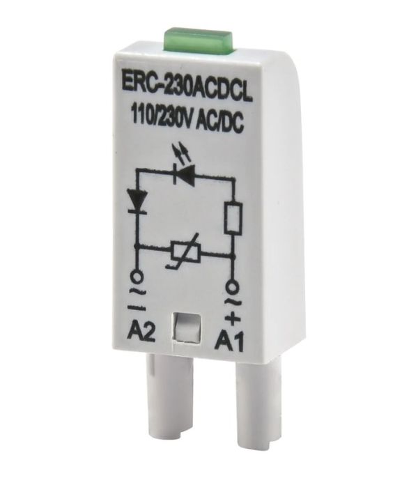 Додатковий модуль захисту/індикації ERC-230ACDCL (Uc= 110...230V AC/DC)