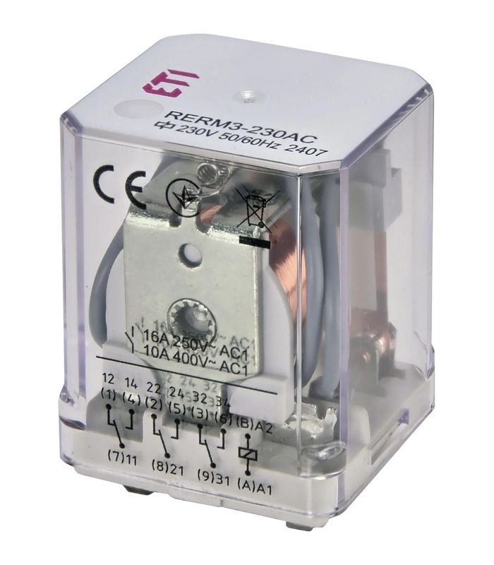 Реле електромеханічне RERM3-230AC 3p (16A AC1, 250V AC)