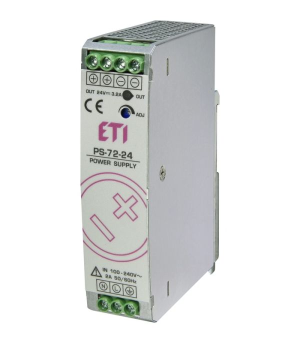 Блок живлення PS-72-24 (Вхід: 100-240V AC/140-340V DC; Вихід: 24-28V DC/75W/3A)
