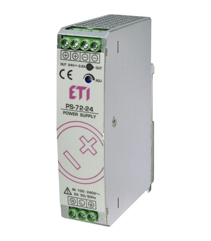 Блок живлення PS-72-24 (Вхід: 100-240V AC/140-340V DC; Вихід: 24-28V DC/75W/3A)